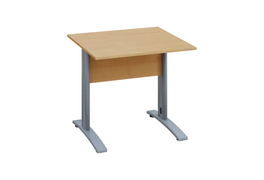 EPK 28 - 8 stůl kancelářský, kovová podnož stříbrná, deska 25 mm, široký 800 mm, javor horský